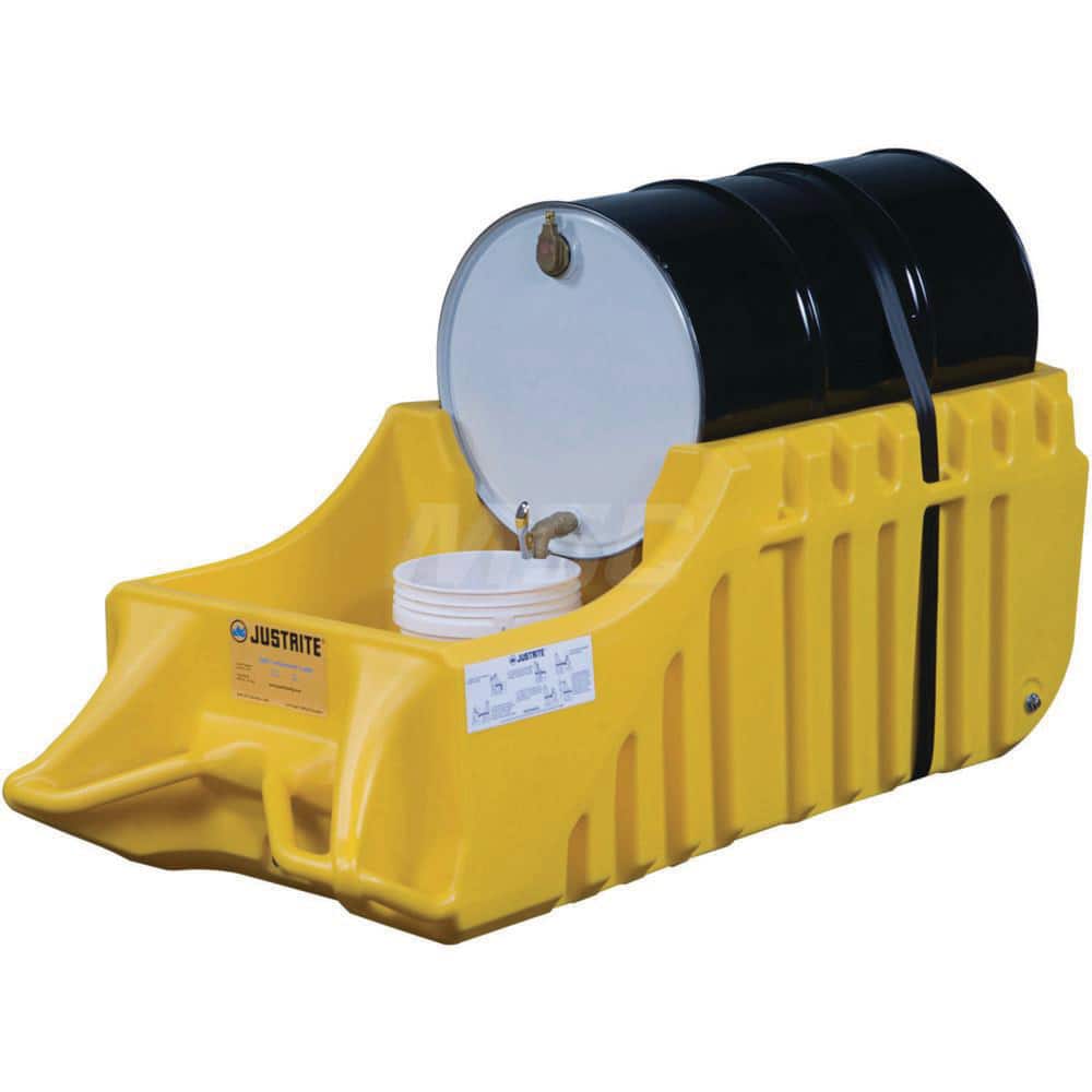 Justrite - Mobile Spill Containment; Number of Drums: 1 ; Sump Capacity (Gal.): 66.00 ; Storage Direction: Horizontal ; Material: Polyethylene ; Height (Decimal Inch): 26.000000 ; Length (Inch): 72 - Exact Tool & Supply
