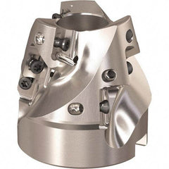 Seco - 2.028" Cut Diam, 3/4" Arbor Hole, 1.191" Max Depth of Cut, 75° Indexable Chamfer & Angle Face Mill - 9 Inserts, XO.. 1204 Insert, Right Hand Cut, 3 Flutes, Through Coolant, Series R220.49 - Exact Tool & Supply