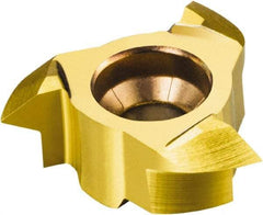 Sandvik Coromant - 327 TH Grade 1025 Carbide Thread Milling Tip Insert - TiCN/TiN Finish, 6 Flutes, 21.7mm Cutting Diam, 1.2mm Depth of Cut, 5.95mm Extension, 0° Helix - Exact Tool & Supply