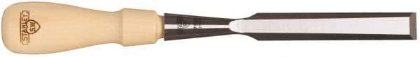 Stanley - 9-21/64" OAL x 5/8" Blade Width Wood Chisel - 5/8" Tip, Hornbeam Wood Handle - Exact Tool & Supply