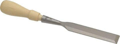 Stanley - 9-31/32" OAL x 1" Blade Width Wood Chisel - 1" Tip, Hornbeam Wood Handle - Exact Tool & Supply