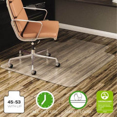 Deflect-o - 53" Long x 45" Wide, Chair Mat - Rectangular, Straight Edge Style - Exact Tool & Supply