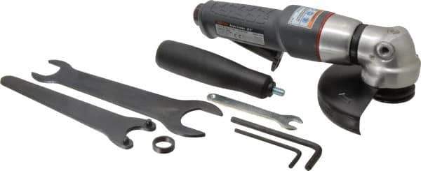 Ingersoll-Rand - 5" Wheel Diam, 12,000 RPM, Pneumatic Angle & Disc Grinder - 5/8-11 Spindle, 41 CFM, Rear Exhaust - Exact Tool & Supply