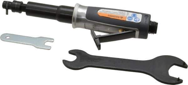Ingersoll-Rand - 1/4" Collet, Straight Handle, Straight Air Die Grinder - 30,000 RPM, Rear Exhaust, 30 CFM, 0.33 hp, 620 kPa, 1/4 NPT - Exact Tool & Supply
