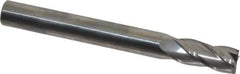Niagara Cutter - 7/16", 1" LOC, 7/16" Shank Diam, 4" OAL, 4 Flute, Solid Carbide Square End Mill - Single End, Uncoated, Spiral Flute, 30° Helix, Centercutting, Right Hand Cut, Right Hand Flute, Series C430 - Exact Tool & Supply