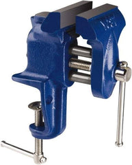 Yost Vises - 2-1/2" Jaw Width, 2-1/4" Opening Capacity, 1-1/4" Throat Depth, Cast Iron Stationary Bench Vise - Clamp-On Base Attachment - Exact Tool & Supply