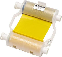 Brady - 4.33" Wide, Yellow & White Resin Ribbon 1 Color Ribbon Cartridge - For BBP30 Label Printer, BBP33 Label Printer, BBP35 Multicolor Sign & Label Printer, BBP37 Color & Cut Sign & Label Printer, BradyPrinter S3100, BBP31 Sign & Label Printer - Exact Tool & Supply