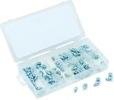 70 Pc. Grease Fitting Assortment - Contains: straight; 45 degree and 90 degree - Exact Tool & Supply