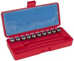 Accupro - 10 Piece, 3/32" to 3/8" Capacity, ER Collet Set - 0.02mm TIR, Series ER16 - Exact Tool & Supply