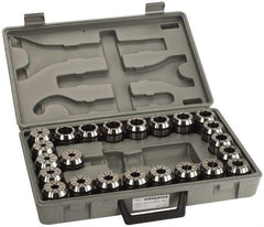 Accupro - 23 Piece, 5/16" to 1" Capacity, ER Collet Set - 0.02mm TIR, Series ER40 - Exact Tool & Supply