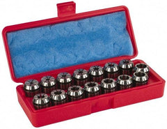 Accupro - 15 Piece, 3/16" to 5/8" Capacity, ER Collet Set - 0.02mm TIR, Series ER25 - Exact Tool & Supply