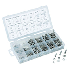 475 Pieces Metric Nut & Bolt Assortment - Machine screws, lock washers, flat washers and hex nut - Exact Tool & Supply