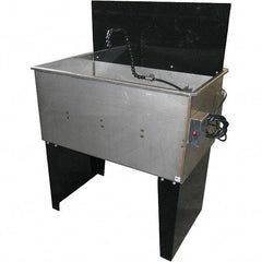 Build-All - Free Standing Water-Based Parts Washer - 30 Gal Max Operating Capacity, 304 Stainless Steel Tank, 115 Input Volts - Exact Tool & Supply