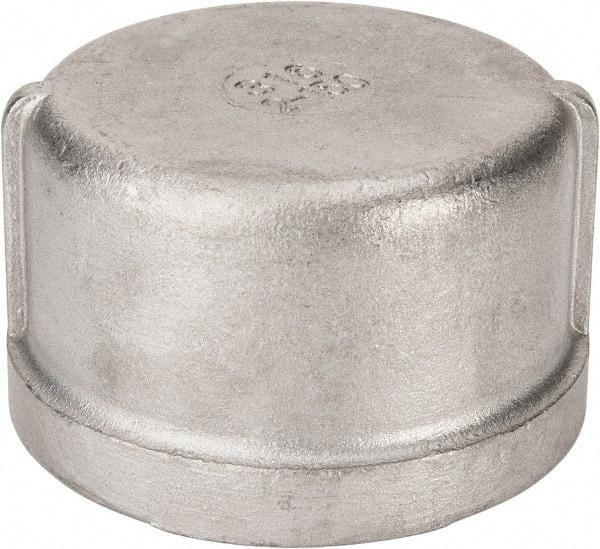 Value Collection - 2" Grade 316 Stainless Steel Pipe End Cap - FNPT End Connections, 150 psi - Exact Tool & Supply