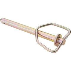 Value Collection - 5/8" Pin Diam, 7-5/8" Long, Zinc Plated Steel Pin Lock Hitch Pin - 6" Usable Length - Exact Tool & Supply
