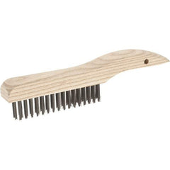 Weiler - 4 Rows x 16 Columns Steel Scratch Brush - 10" Brush Length, 10" OAL, 1-3/16 Trim Length - Exact Tool & Supply
