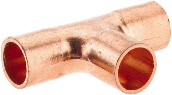 Value Collection - 1/8 x 1/8 x 1/8" Wrot Copper Pipe Tee - C x C x C - Exact Tool & Supply