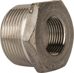 Value Collection - 1-1/4 x 3/4" Grade 316 Stainless Steel Pipe Hex Bushing - MNPT x FNPT End Connections, 150 psi - Exact Tool & Supply