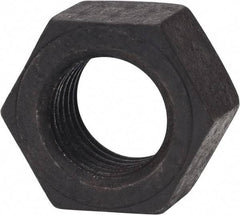 Made in USA - 1-1/2 - 6 UNC Steel Right Hand Hex Nut - 2-1/4" Across Flats, 1-9/32" High, Black Oxide Finish - Exact Tool & Supply