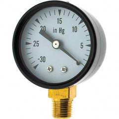 Value Collection - Vacuum Gauges Type: Analog Vacuum Gauge Thread Size: 1/4 - Exact Tool & Supply