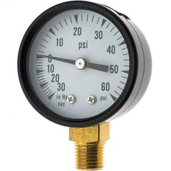 Value Collection - Vacuum Gauges Type: Analog Vacuum Gauge Thread Size: 1/4 - Exact Tool & Supply