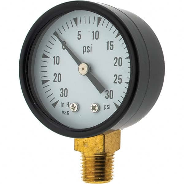 Value Collection - Vacuum Gauges Type: Analog Vacuum Gauge Thread Size: 1/4 - Exact Tool & Supply