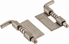 Value Collection - 1/2" Wide x 0.04" Thick, Spring Loaded Latch Hinge - Stainless Steel, Zinc Plated Finish - Exact Tool & Supply