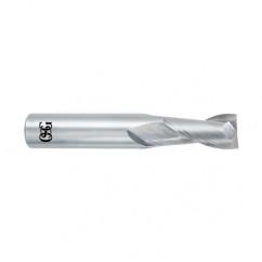 1/2 Dia. x 3 Overall Length 2-Flute Square End Solid Carbide SE End Mill-Round Shank-Center Cutting-Uncoated - Exact Tool & Supply