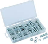 240 Pc. USS Nut & Bolt Assortment - Bolts; hex nuts and washers. Zinc oxide finish - Exact Tool & Supply