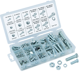 240 Pc. Metric Nut & Bolt Assortment - Bolts; hex nuts and washers. Zinc Oxide finish - Exact Tool & Supply