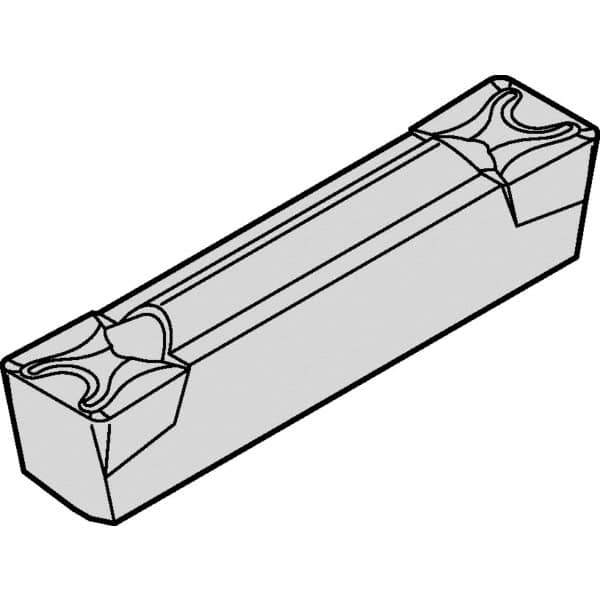 Kennametal - 0305A4G-U GMN Grade KCP25, 3.05mm Cutting Width Carbide Grooving Insert - 3.5mm Max Depth of Cut, Neutral, 0.4mm Corner Radius, TiCN/Al2O3 Finish - Exact Tool & Supply