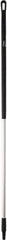 Vikan - 59 x 1-1/4" Aluminum Squeegee Handle - European Threaded Connection, Black - Exact Tool & Supply