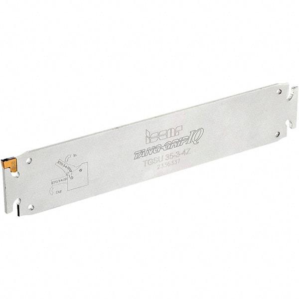Iscar - 2.2047" Blade Height, 10mm Blade Width, 260mm OAL, Neutral Cut, Single End Indexable Cut-Off Blade - TGSU Blade, Tang-GripIQ Series - Exact Tool & Supply