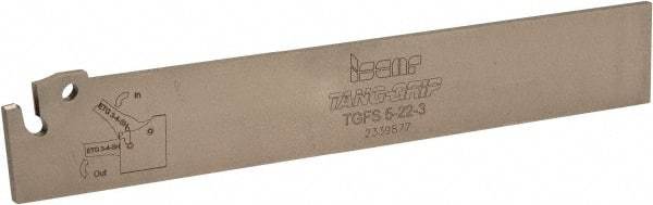 Iscar - 7/8" Blade Height, 0.098" Blade Width, 5-29/32" OAL, Neutral Cut, Single End Indexable Cut-Off Blade - TGFS Blade, Tang-Grip Series - Exact Tool & Supply