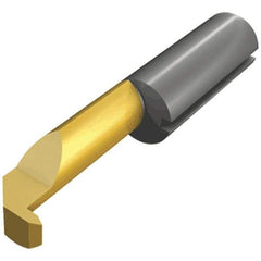 Iscar - 15mm Cutting Depth, 5mm Diam, Internal Thread, Solid Carbide, Single Point Threading Tool - TiAlN/TiN Finish, 30mm OAL, 5mm Shank Diam, 0.02" Projection from Edge, 0.75mm Min Pitch, 60° Profile Angle - Exact Tool & Supply