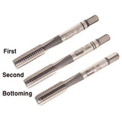 Iscar - M3x0.50 Metric Coarse, 3 Flute, Bottoming, Plug & Taper, Uncoated, Uncoated Finish, High Speed Steel Tap Set - Right Hand Cut, 40mm OAL, 0.433" Thread Length, 6H Class of Fit, Series TPH - Exact Tool & Supply
