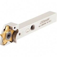 Iscar - External Thread, 0.689" Max Depth of Cut, 1.8mm Min Groove Width, 120mm OAL, Right Hand Indexable Grooving Cutoff Toolholder - 16mm Shank Height x 12mm Shank Width, TAG Insert Style, TGT Toolholder Style, Series Tang-Grip - Exact Tool & Supply