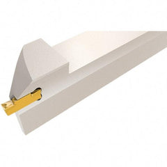 Iscar - HFH, Internal or External, Left Hand, 5.3mm Max Depth of Cut, 3 to 6mm Groove Width, Indexable Grooving Tool Holder - HFPL Insert Compatibility, 20mm Shank Height, 20mm Shank Width, 130mm OAL - Exact Tool & Supply