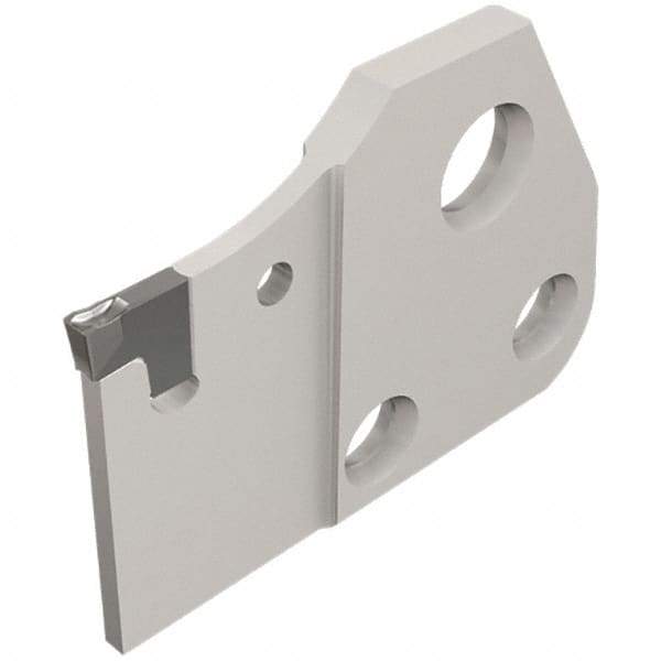 Iscar - Neutral Cut, 5.5mm Insert Width, Cutoff & Grooving Support Blade for Indexables - 4mm Head Projection - Exact Tool & Supply
