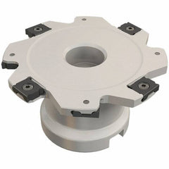 Iscar - Shell Mount B Connection, 0.118" Cutting Width, 26mm Depth of Cut, 100mm Cutter Diam, 27mm Hole Diam, 12 Tooth Indexable Slotting Cutter - FDN-LN08 Toolholder, LNET Insert, Right Hand Cutting Direction - Exact Tool & Supply