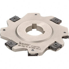 Iscar - 5/8" Cut Diam, 0.315" Max Depth of Cut, 5/8" Shank Diam, 3-1/4" OAL, Indexable Square Shoulder Helical End Mill - T490 LN.T 0804 Inserts, Weldon Shank, 90° Lead Angle, Series Helitang - Exact Tool & Supply