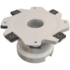 Iscar - Shell Mount A Connection, 0.236" Cutting Width, 22.5mm Depth of Cut, 80mm Cutter Diam, 22mm Hole Diam, 10 Tooth Indexable Slotting Cutter - FDN-LN08 Toolholder, LNET Insert, Right Hand Cutting Direction - Exact Tool & Supply