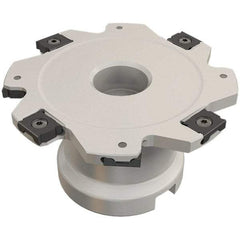 Iscar - Shell Mount A Connection, 0.157" Cutting Width, 22.5mm Depth of Cut, 80mm Cutter Diam, 22mm Hole Diam, 10 Tooth Indexable Slotting Cutter - FDN-LN08 Toolholder, LNET Insert, Right Hand Cutting Direction - Exact Tool & Supply