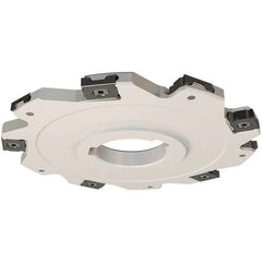 Iscar - Arbor Hole Connection, 0.197" Cutting Width, 22mm Depth of Cut, 80mm Cutter Diam, 22mm Hole Diam, 10 Tooth Indexable Slotting Cutter - SDN Toolholder, LNET Insert, Right Hand Cutting Direction - Exact Tool & Supply