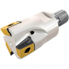 Iscar - 20mm Cut Diam, 8mm Max Depth of Cut, 30mm OAL, Indexable Square Shoulder End Mill - T490 LN.T 0804 Inserts, M10 Modular Connection, 90° Lead Angle, Through Coolant, Series FlexFit, Helitang - Exact Tool & Supply