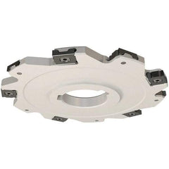 Iscar - Arbor Hole Connection, 0.157" Cutting Width, 27mm Depth of Cut, 100mm Cutter Diam, 27mm Hole Diam, 12 Tooth Indexable Slotting Cutter - SDN Toolholder, LNET Insert, Right Hand Cutting Direction - Exact Tool & Supply
