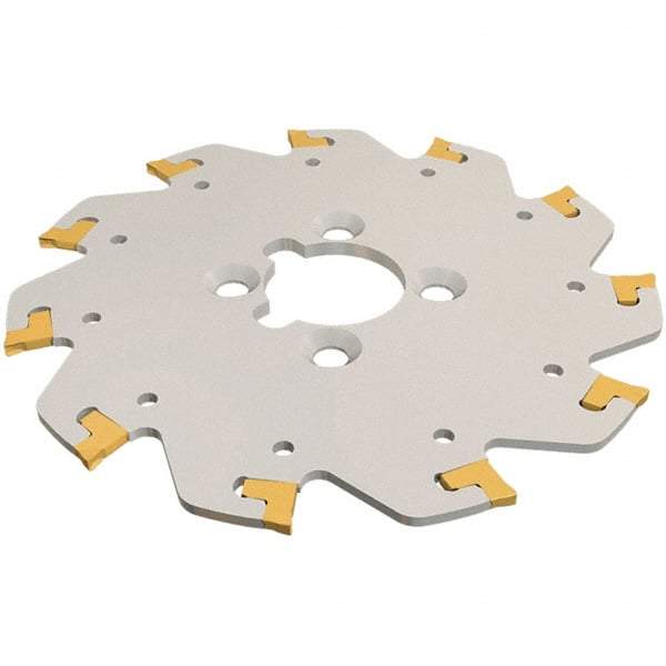 Iscar - Arbor Hole Connection, 3mm Cutting Width, 29mm Depth of Cut, 100mm Cutter Diam, 22mm Hole Diam, 8 Tooth Indexable Slotting Cutter - TGSF Toolholder, TAG Insert, Right Hand Cutting Direction - Exact Tool & Supply