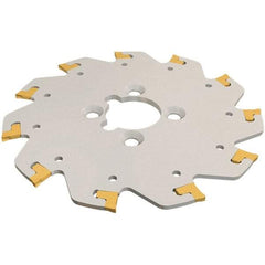 Iscar - Arbor Hole Connection, 3mm Cutting Width, 29mm Depth of Cut, 100mm Cutter Diam, 22mm Hole Diam, 8 Tooth Indexable Slotting Cutter - TGSF Toolholder, TAG Insert, Right Hand Cutting Direction - Exact Tool & Supply