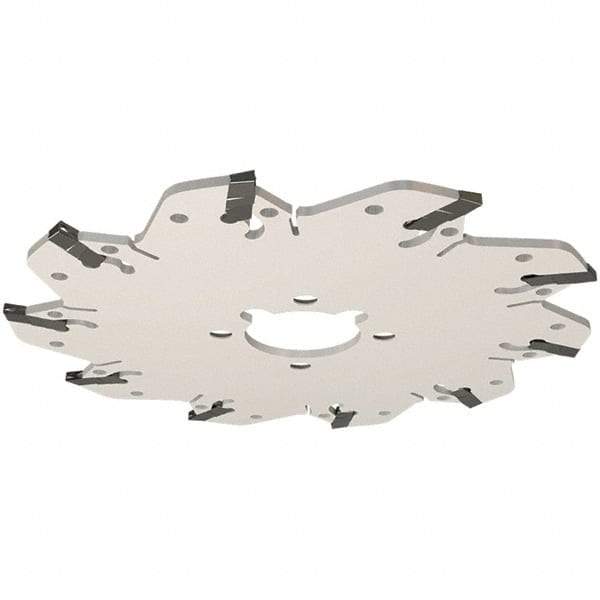Iscar - Arbor Hole Connection, 0.132" Cutting Width, 29mm Depth of Cut, 100mm Cutter Diam, 22mm Hole Diam, 6 Tooth Indexable Slotting Cutter - GM-DG Toolholder, GIM, GIMY, GIP, GIPA Insert, Right Hand Cutting Direction - Exact Tool & Supply