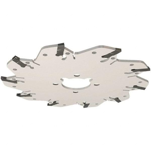 Iscar - Arbor Hole Connection, 0.106" Cutting Width, 34mm Depth of Cut, 125mm Cutter Diam, 32mm Hole Diam, 8 Tooth Indexable Slotting Cutter - GM-DG Toolholder, GIM, GIMY, GIP, GIPA Insert, Right Hand Cutting Direction - Exact Tool & Supply